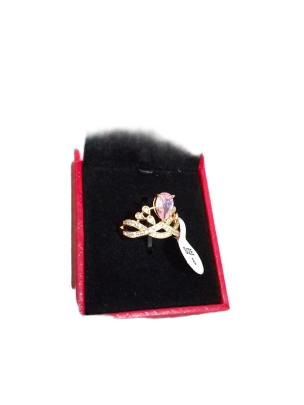 NWT Gold and Pink Crown Ring Size 8 - Picture 3 of 4